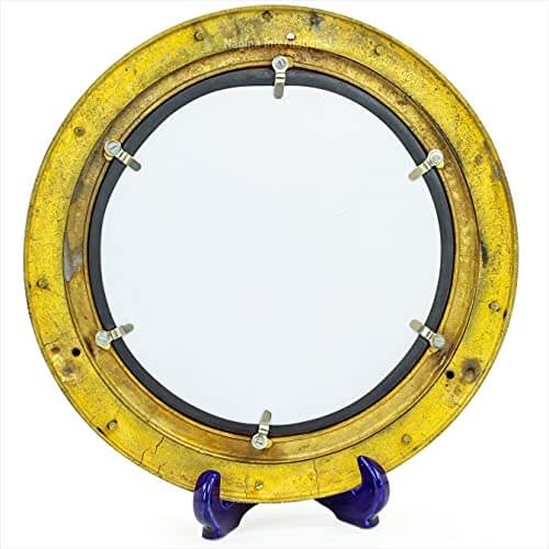 15" Brass Porthole Window: Maritime and Nautical Ship Decor - DRH Nauticals