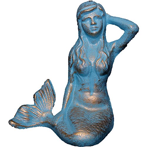 HS Cast Iron Antique Green Mermaid Sculpture - DRH Nauticals