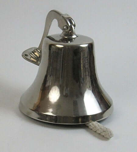 Solid Aluminum Chrome Ships Bell 8" Nautical Wall Decor - DRH Nauticals